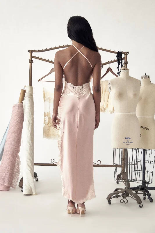 The Nereid Halter Gown Petal Pink