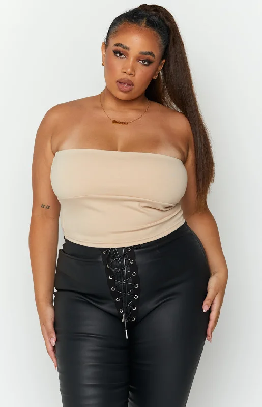 Empire Tan Strapless Top