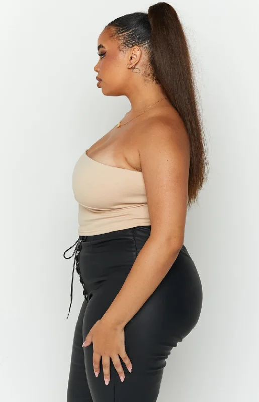 Empire Tan Strapless Top