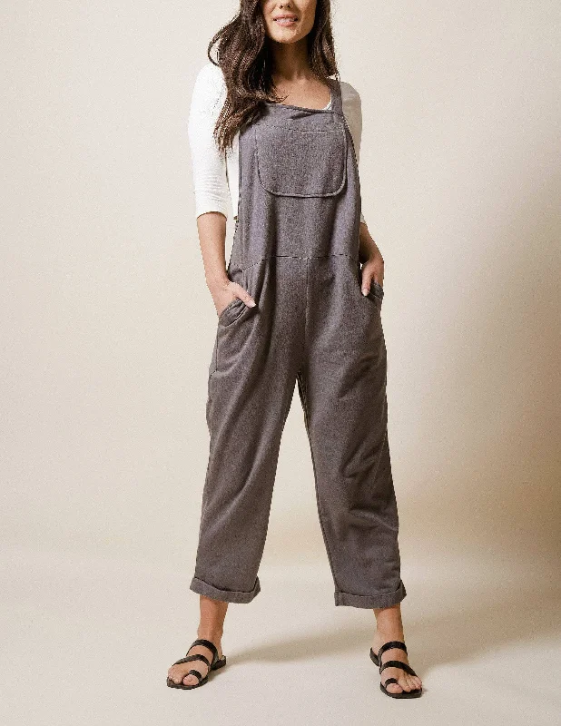 Hemp Fleece Cropped Overalls