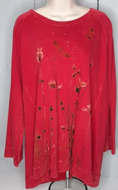 Jess & Jane M51-1752-RED w Dragon Fly and Flower Top