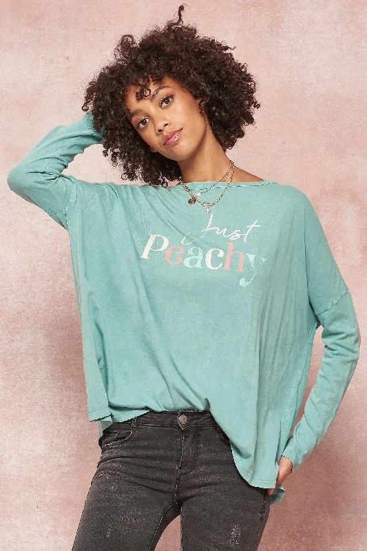 Just Peachy Vintage Long-Sleeve Graphic Tee