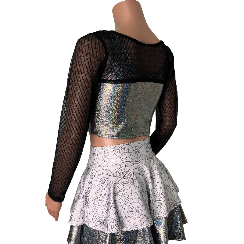 Long Sleeve Bolero Top - Vixen Mesh Fishnet