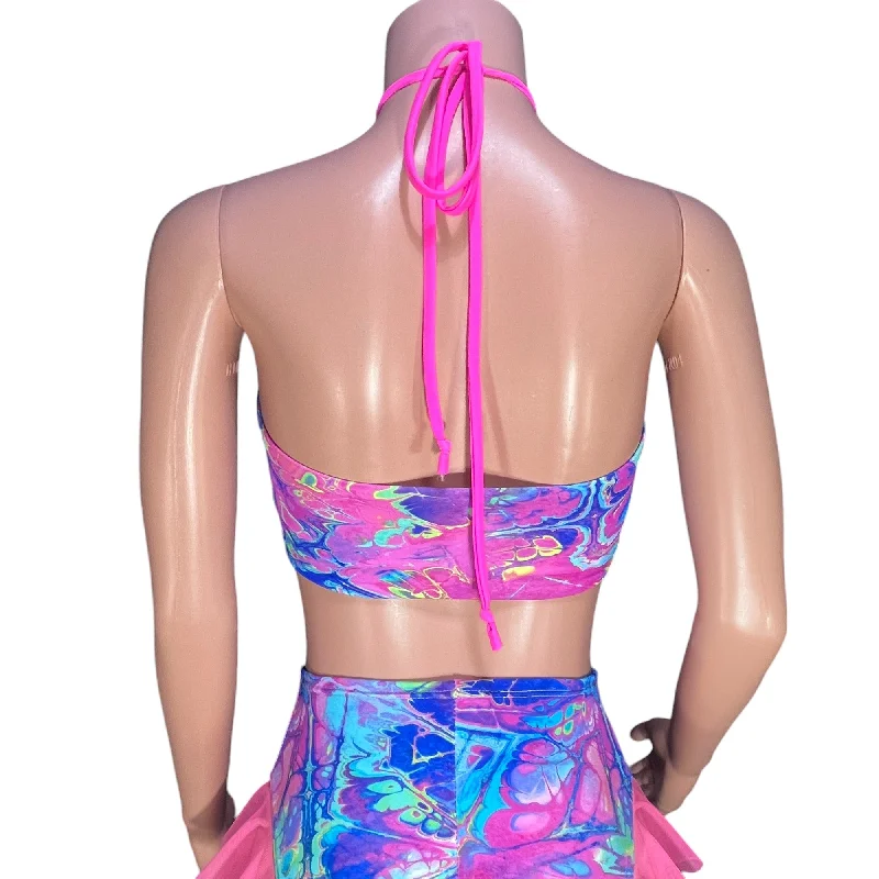 Rainbow Vapor Freedom X-String Rave Bikini Top