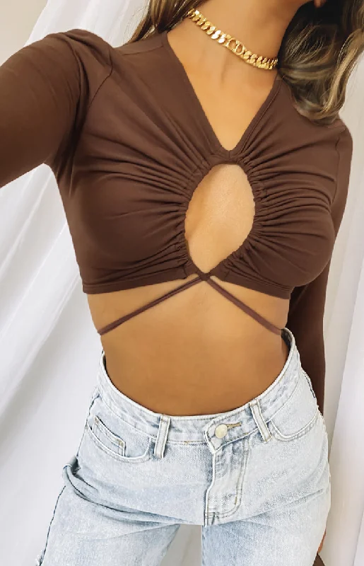 Serena Crop Top Brown