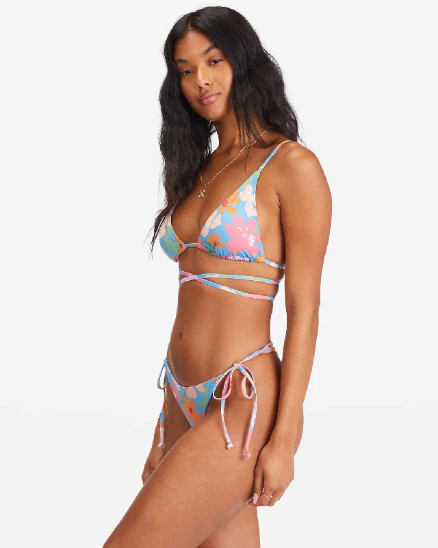 Summer Field Slide Tall Triangle Bikini Top - Bliss Blue