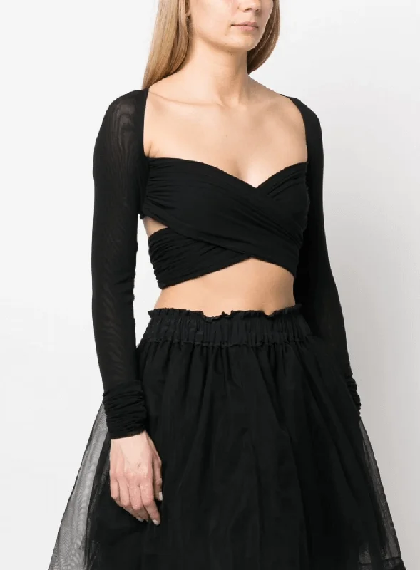 sweetheart-neck cropped top