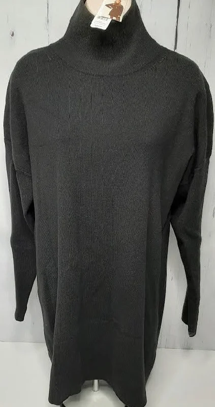 Tunic Sweater Black Long Sleeve Women's 408379