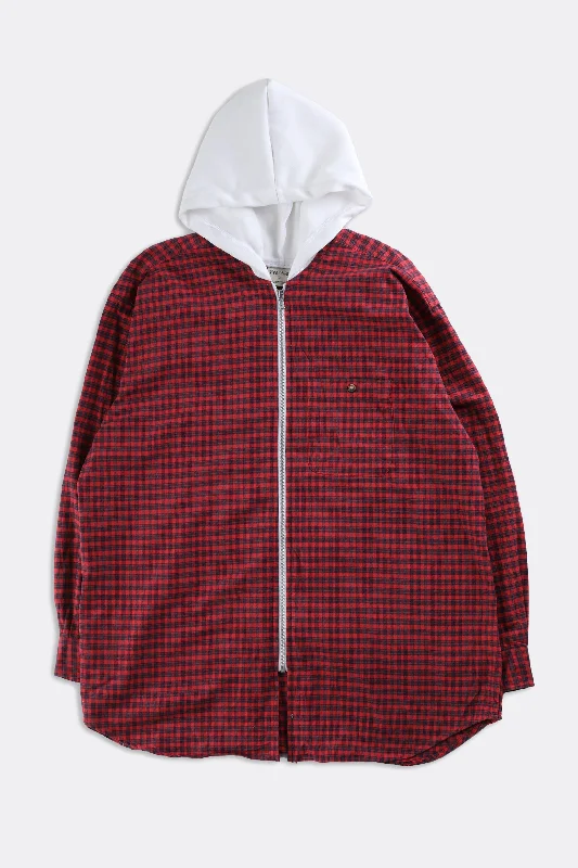 Unisex Rework Hooded Flannel - Women-XXL, Men-XL