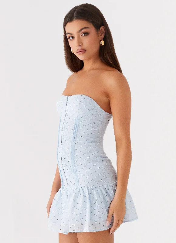 Bloomsbury Bustier Mini Dress - Blue