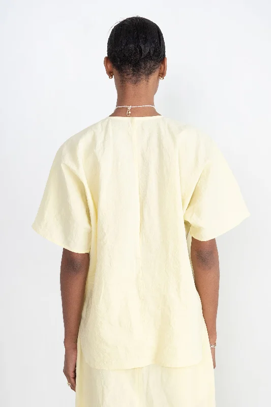 Bonnie Lic Linen Cotton Top, Pastis