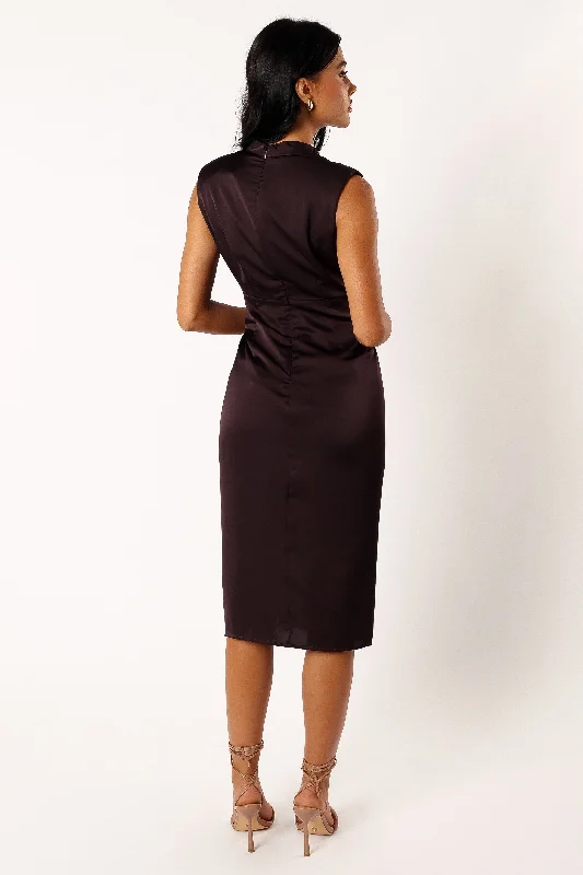 Dina Midi Dress - Black Coffee