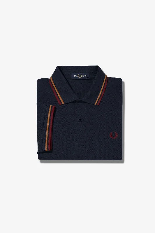 Fred Perry Polo Navy / Nut Flake / Oxblood