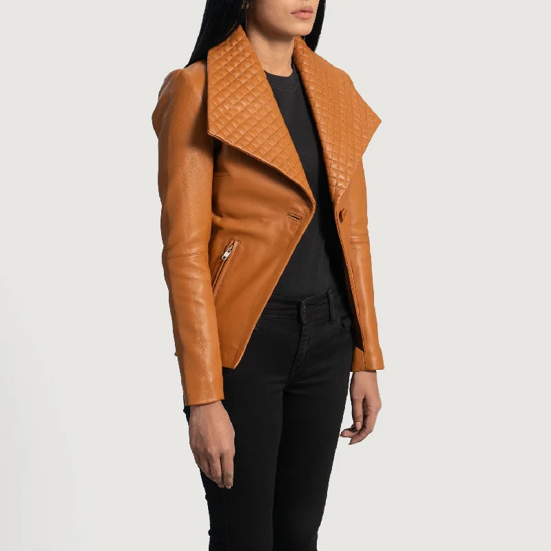 Lee Tan Brown Leather Blazer