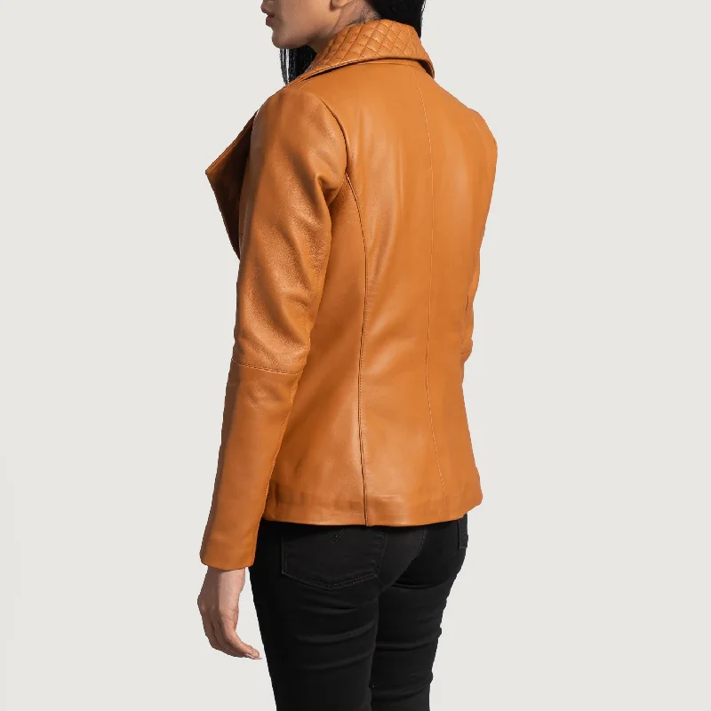 Lee Tan Brown Leather Blazer