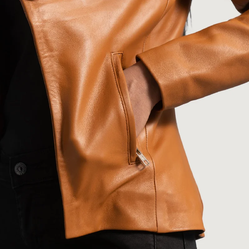 Lee Tan Brown Leather Blazer