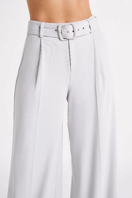 Tenley Wide Leg Suiting Pants - Ice Grey