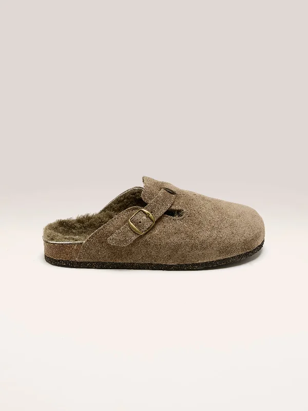 BOSABO | TAUPE VELOUR CLOGS