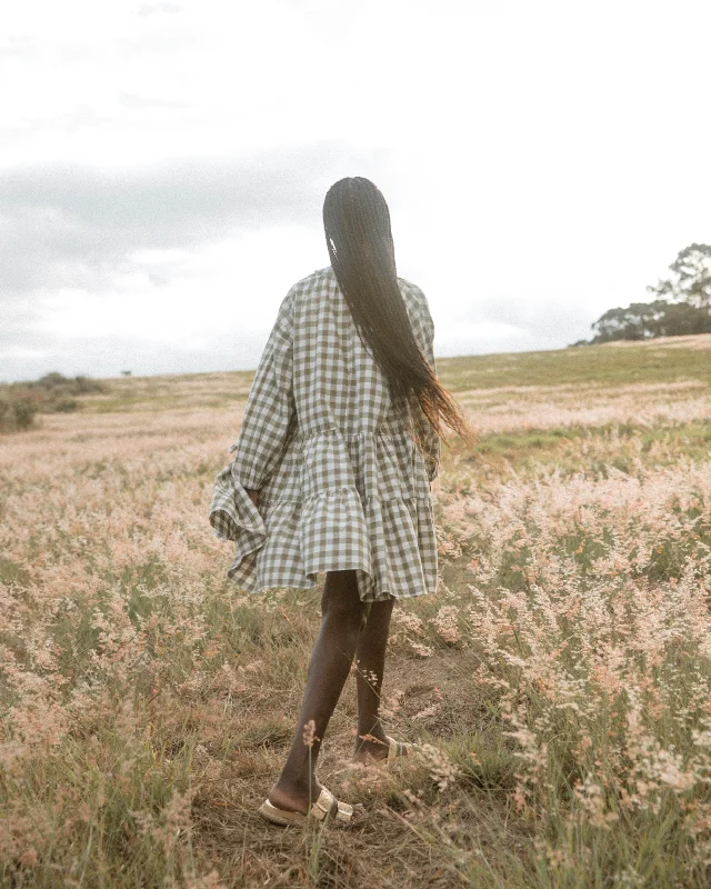 Avalon Smock Dress | Green Gingham