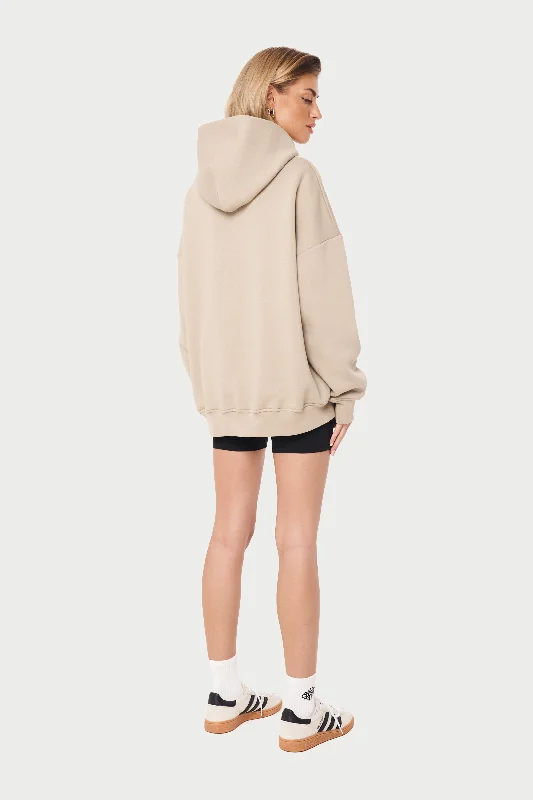 CTRE OVERSIZED HOODIE - BEIGE