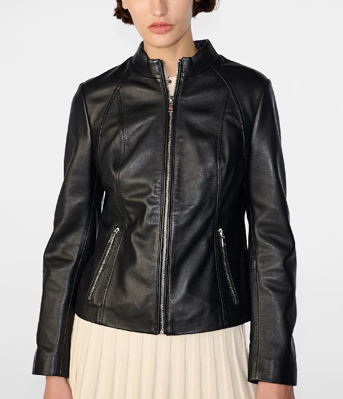 Meg Leather Scuba Jacket