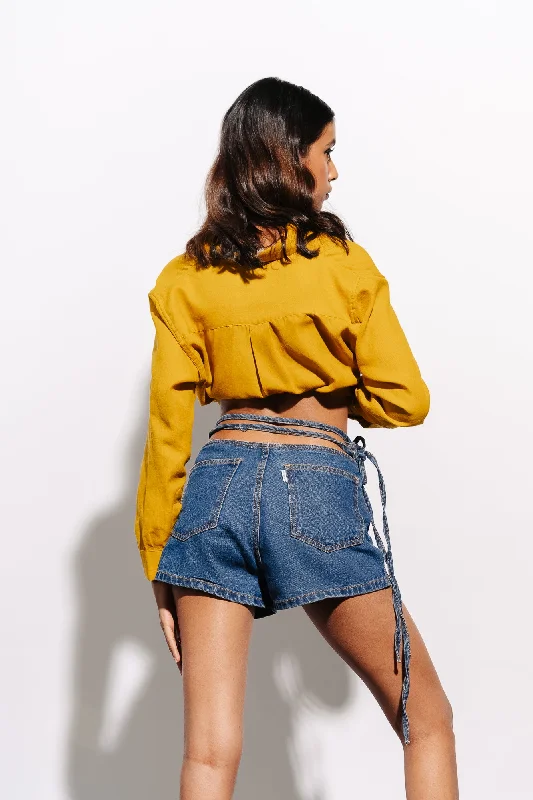 String Up Denim Short