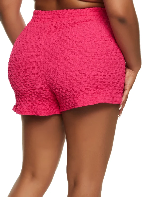 Textured Knit High Waisted Shorts