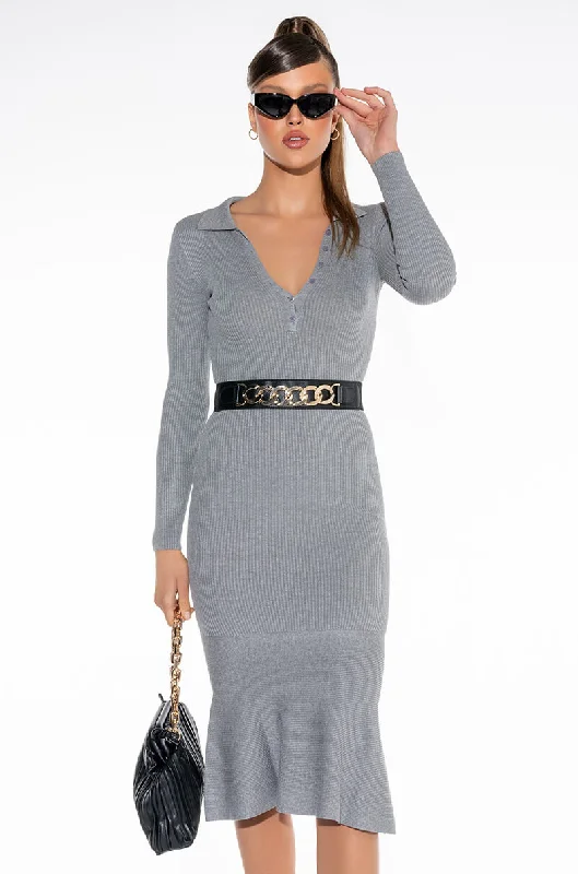 GOOD LOVE LONG SLEEVE MERMAID MIDI DRESS