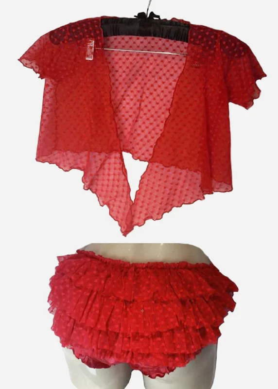 Heart Set Frilly Knicker and Shrug