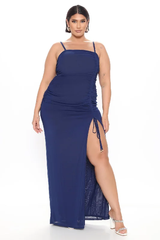 Love Attraction Mesh Maxi Dress - Navy