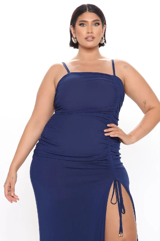 Love Attraction Mesh Maxi Dress - Navy