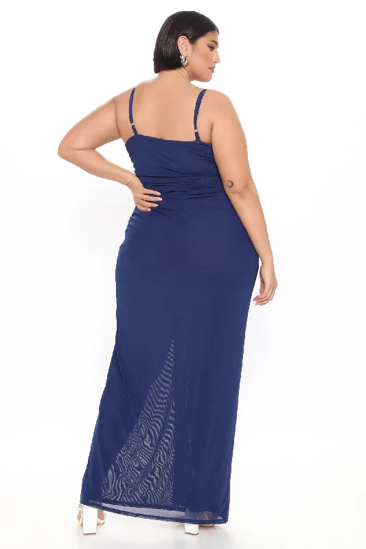 Love Attraction Mesh Maxi Dress - Navy