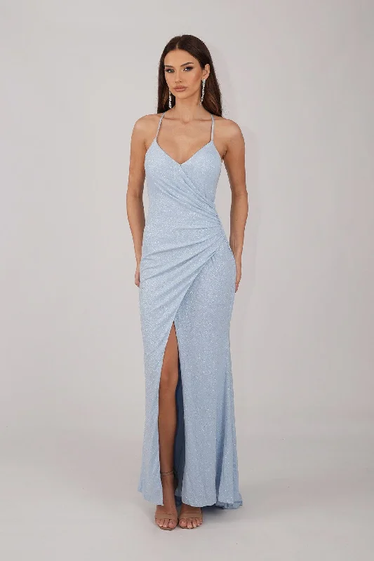 Lucia Maxi Dress - Shimmer Baby Blue