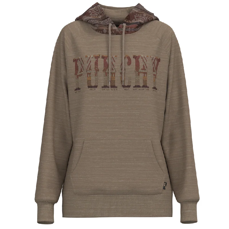 ""Punchy"" Tan w/ Multi Color Logo Hoody