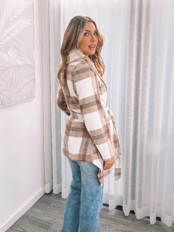 Ravina Jacket - Tan Check