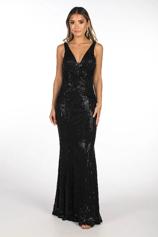 Sierra Sequin Gown in Black