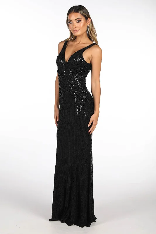 Sierra Sequin Gown in Black