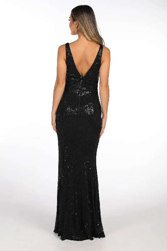 Sierra Sequin Gown in Black