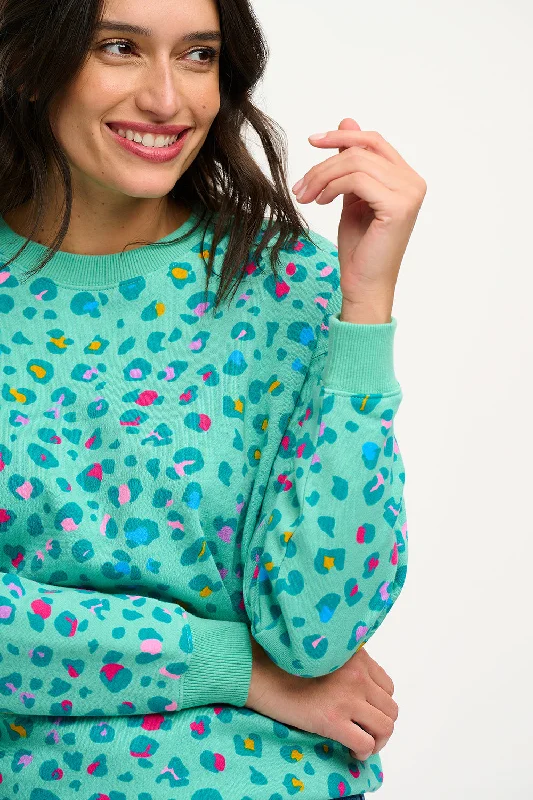 Sugarhill - Noah Sweatshirt -  Mint Leopard