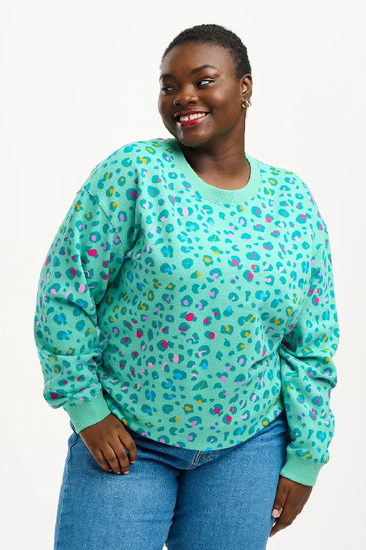 Sugarhill - Noah Sweatshirt -  Mint Leopard