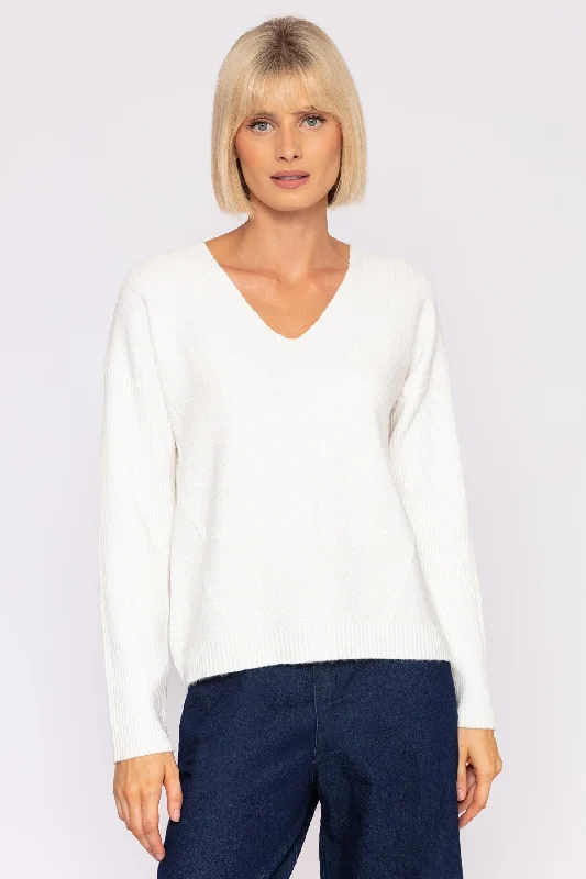 V-Neck Knit in Ecru