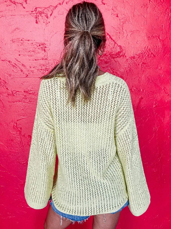 [Z Supply] Kiami Crochet Sweater-Limeade