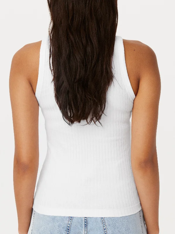 The Ribbed Tank Top in Bright White