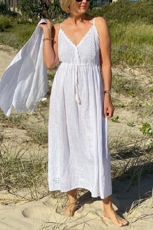 BOHEMIAN SUSPENDER MAXI DRESS