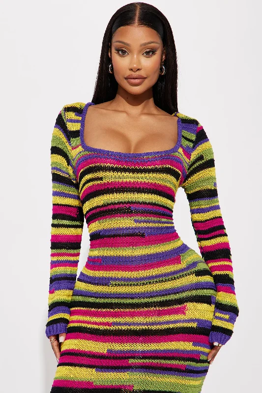 Brielle Sweater Maxi Dress - Multi Color