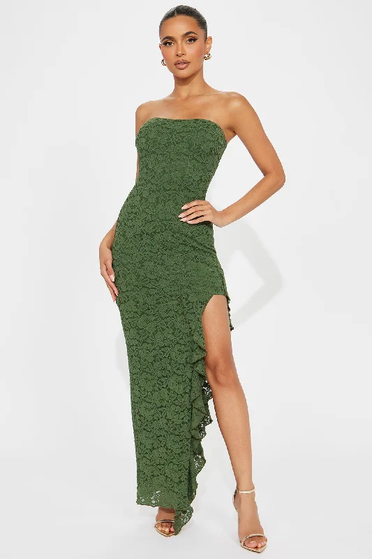 Elizabeth Lace Maxi Dress - Olive