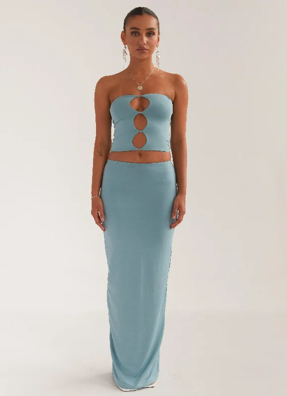 Lustre Living Maxi Skirt - Antiqued Aqua