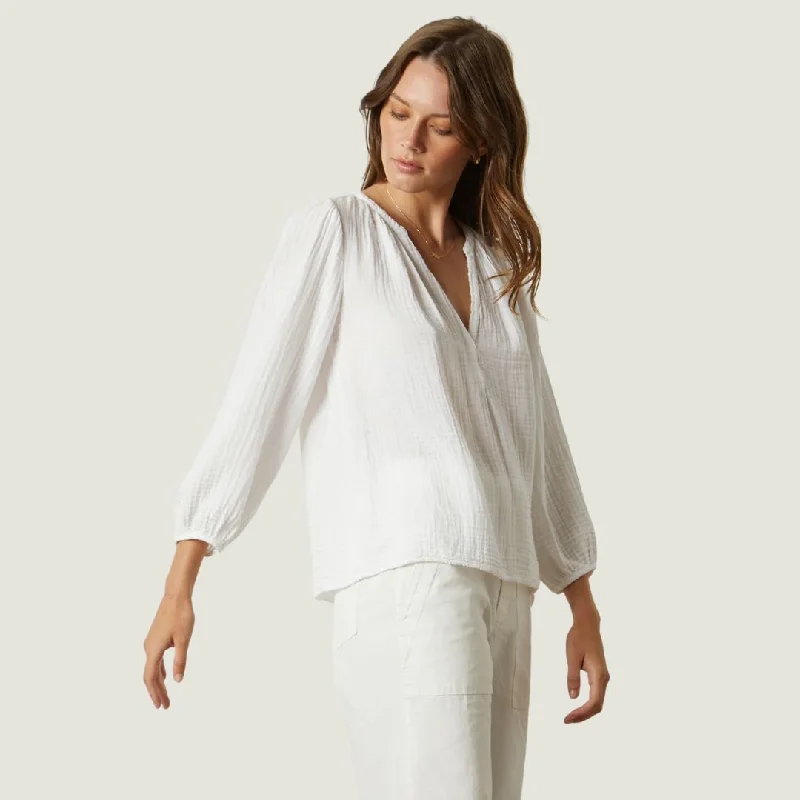 Maggie Cotton Long Sleeve Shirt (White)