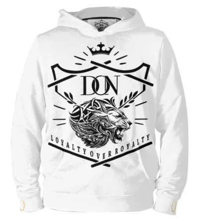 Men's Official DON Loyalty Over Royalty Silk White Hoodie