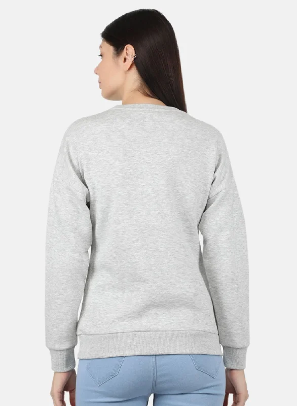 Women Grey Solid Sweatshirt